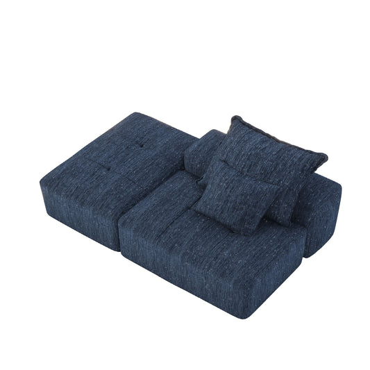 Modern Oversized Modular Sectional Sofa, Sparkling Fabric Soft Cushions With 2 Pillows
