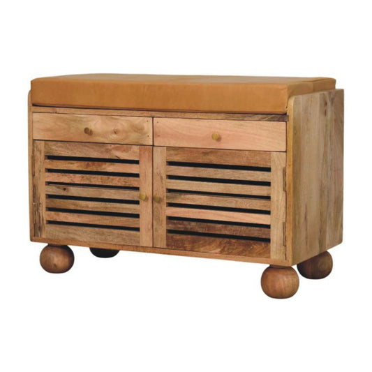 Shutter Shoe Rack With 2 Drawers - Beige