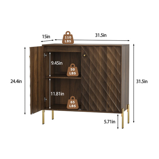 Sideboard Buffet With Storage For Living Room - Walnut
