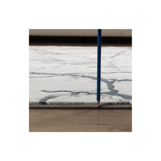 Geometrix - 7'10" X 10'6" Area Rug, Geometric 3D Effect - Ivory / Gray