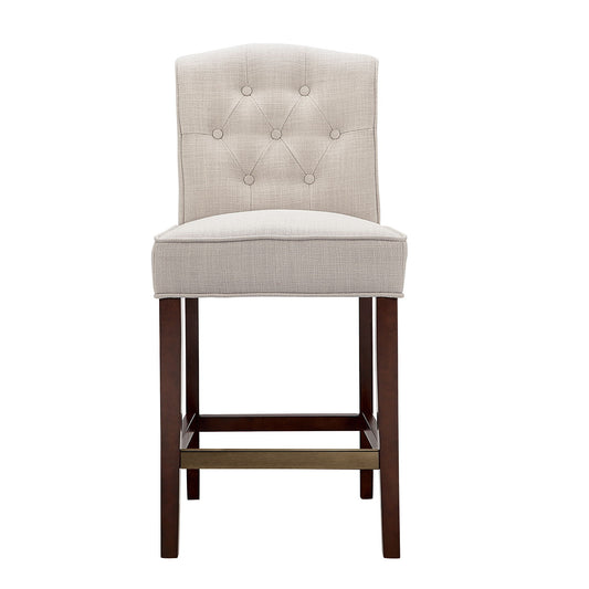 Tufted Counter Stool With Tufted Back - Tan