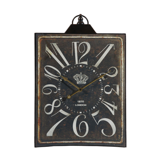 Large Vintage Rectangular Wall Clock With Numerals, Home Decor Accent Clock - White / Black