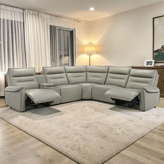 Jayke - Power Motion Sectional Sofa - Light Gray