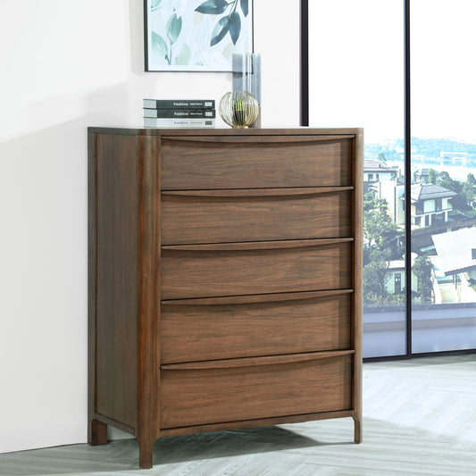 Verona - 5 Drawer Chest With - Walnut