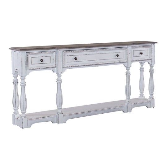 Magnolia Manor - 3 Drawer Hall Console Table - Antique White