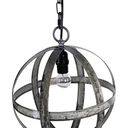Metal Chandelier, Hanging Light Fixture With Adjustable Chain For Kitchen, Bulb Not Included - Gray