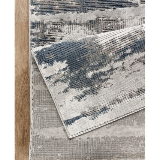 Geometrix - 5'3" X 7'3" Area Rug & Geometric 3D Effect - Ivory / Gray - Polyester
