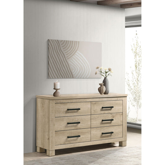 Sansome - 6 Drawer Bedroom Dresser With Pulls - Oak