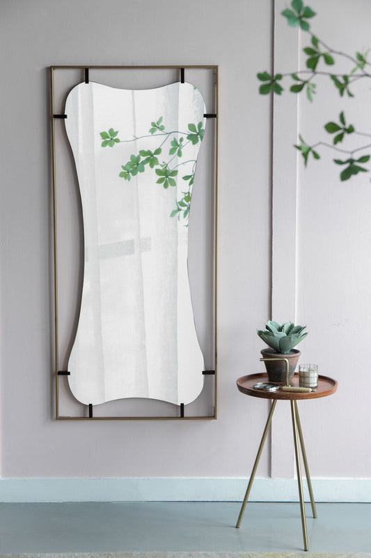 Poppy Mirror With Metal Frame Contemporary Design For Bathroom, Entryway Wall Decor