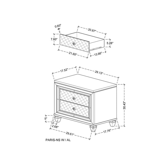 Cross - Glam Nightstand - Champagne