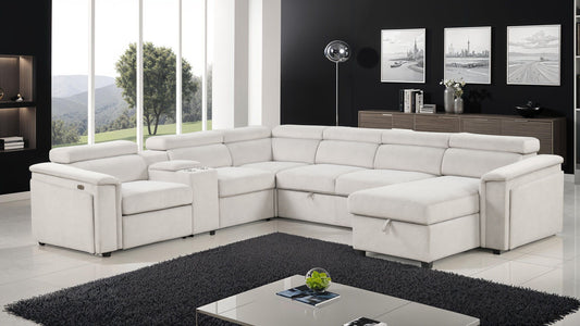 Harvey - Power Recliner Sectional Sleeper - Beige