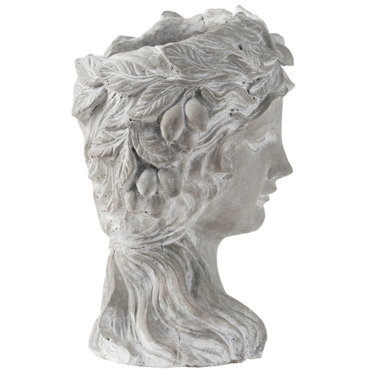 Cement Bust Wall Planter Indoor Outdoor Home Garden Decor, 8 - Gray
