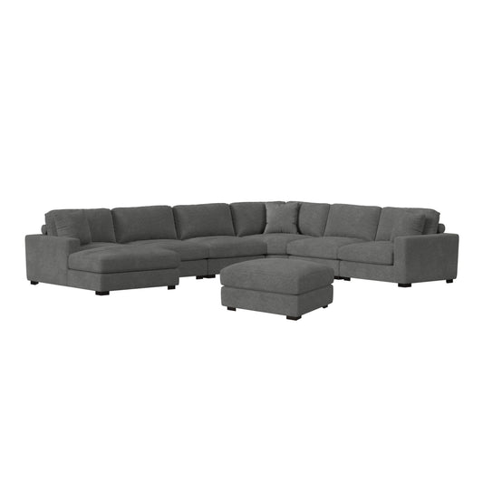 Arizona - Modular LHF Chaise With 1 Pillow 20" - Steno Charcoal