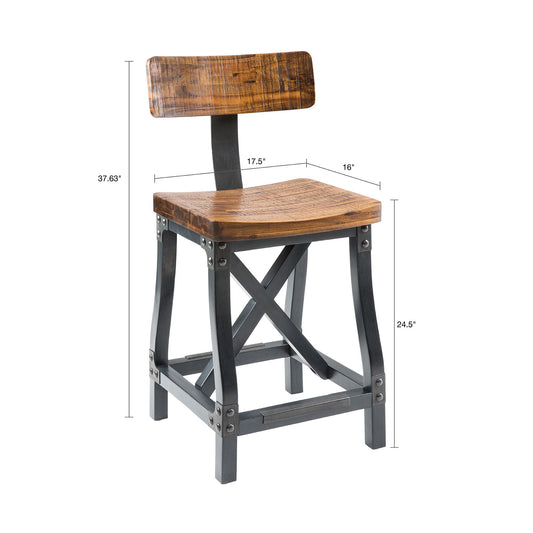 Counter Stool With Back - Amber
