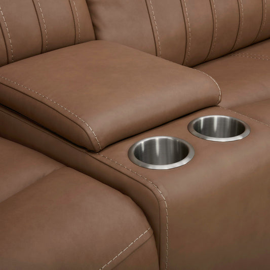 Bennett - Loveseat With Console P2 & ZG - Butternut
