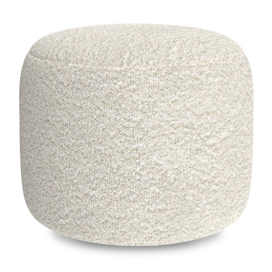 Chantal - Round Pouf - White