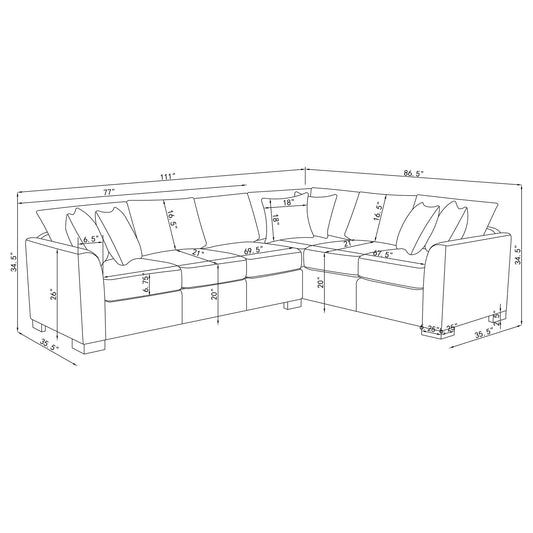 Radison - Upholstered Sectional Sofa With Hidden Sleeper - Greige