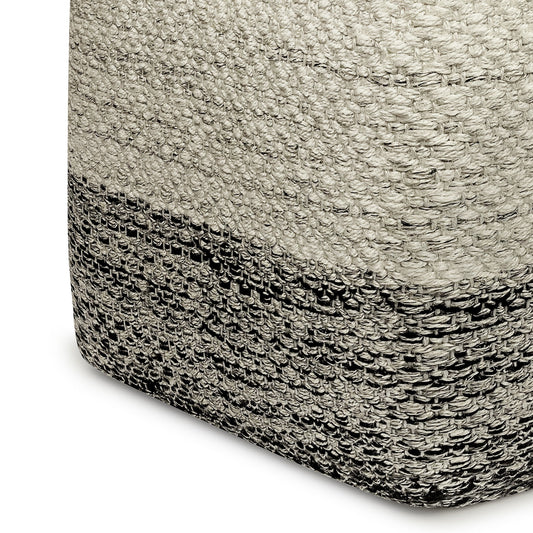 Macie - Square Woven Outdoor / Indoor Pouf - White