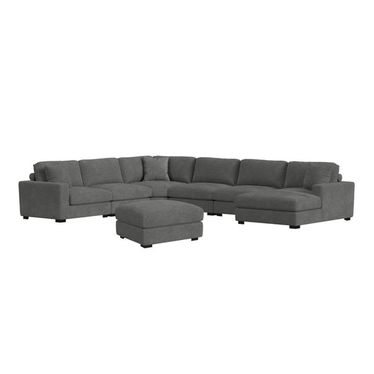 Arizona - Modular Wedge With 1 Pillow 20" - Steno Charcoal