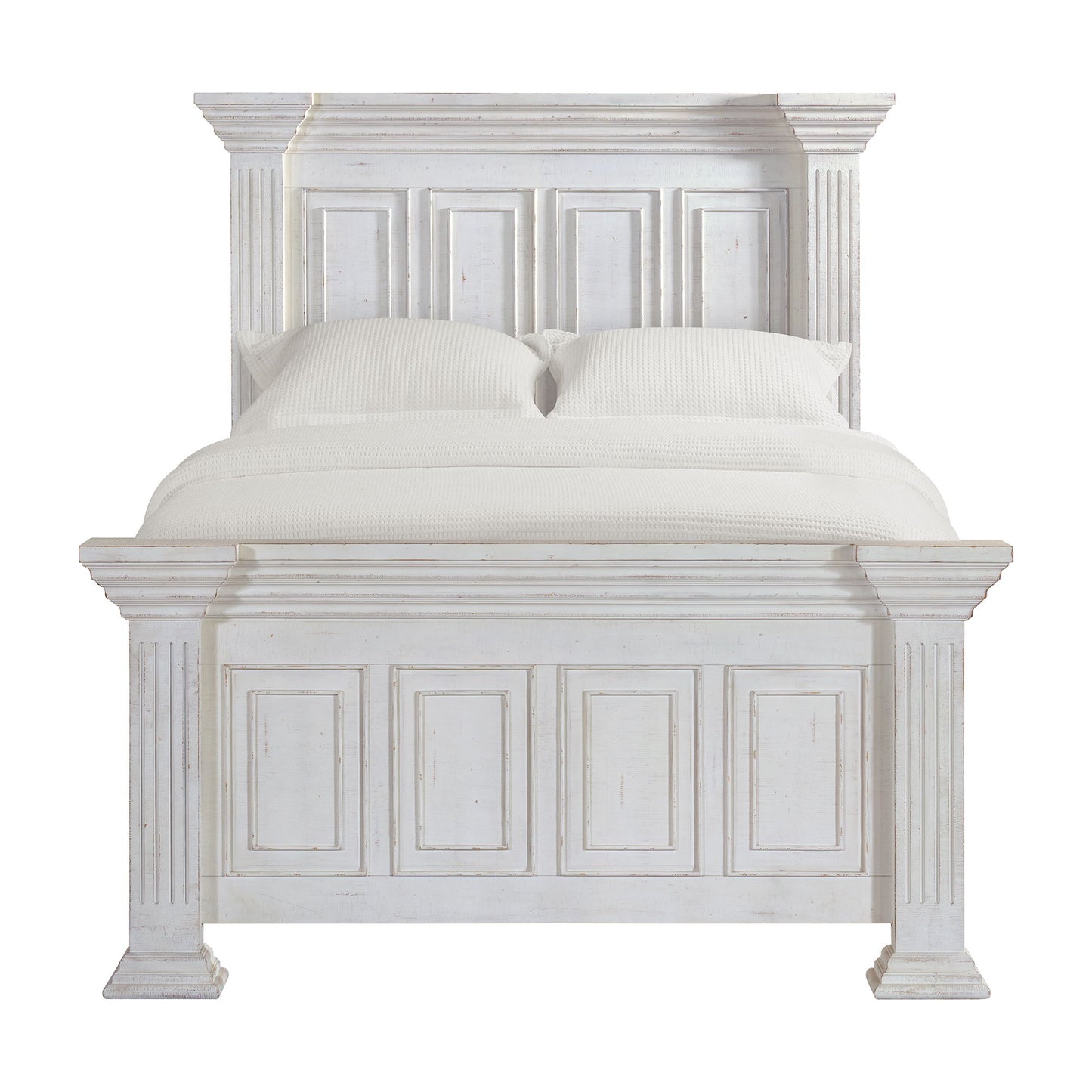 Heather - Queen Panel Footboard With Slats - Rustic White