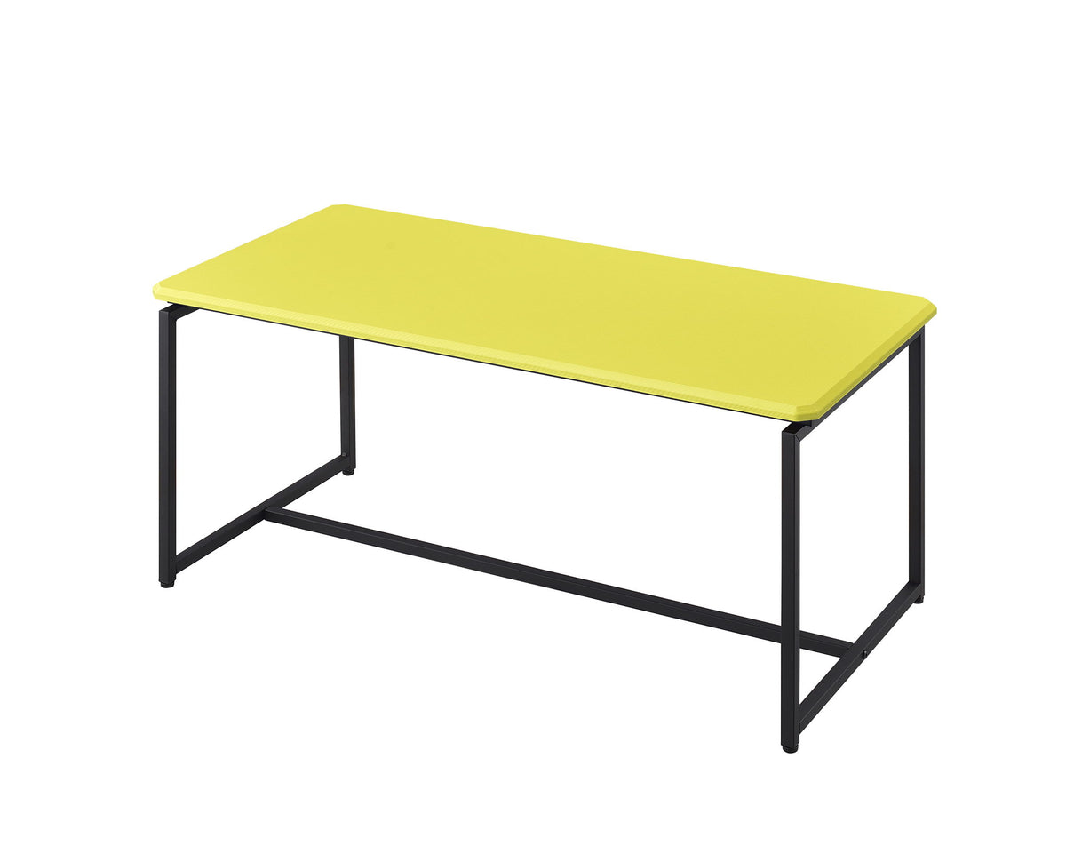 GT - 3 Piece Carbon Fiber Wrap Coffee Table And End Table (Set of 3) - Yellow
