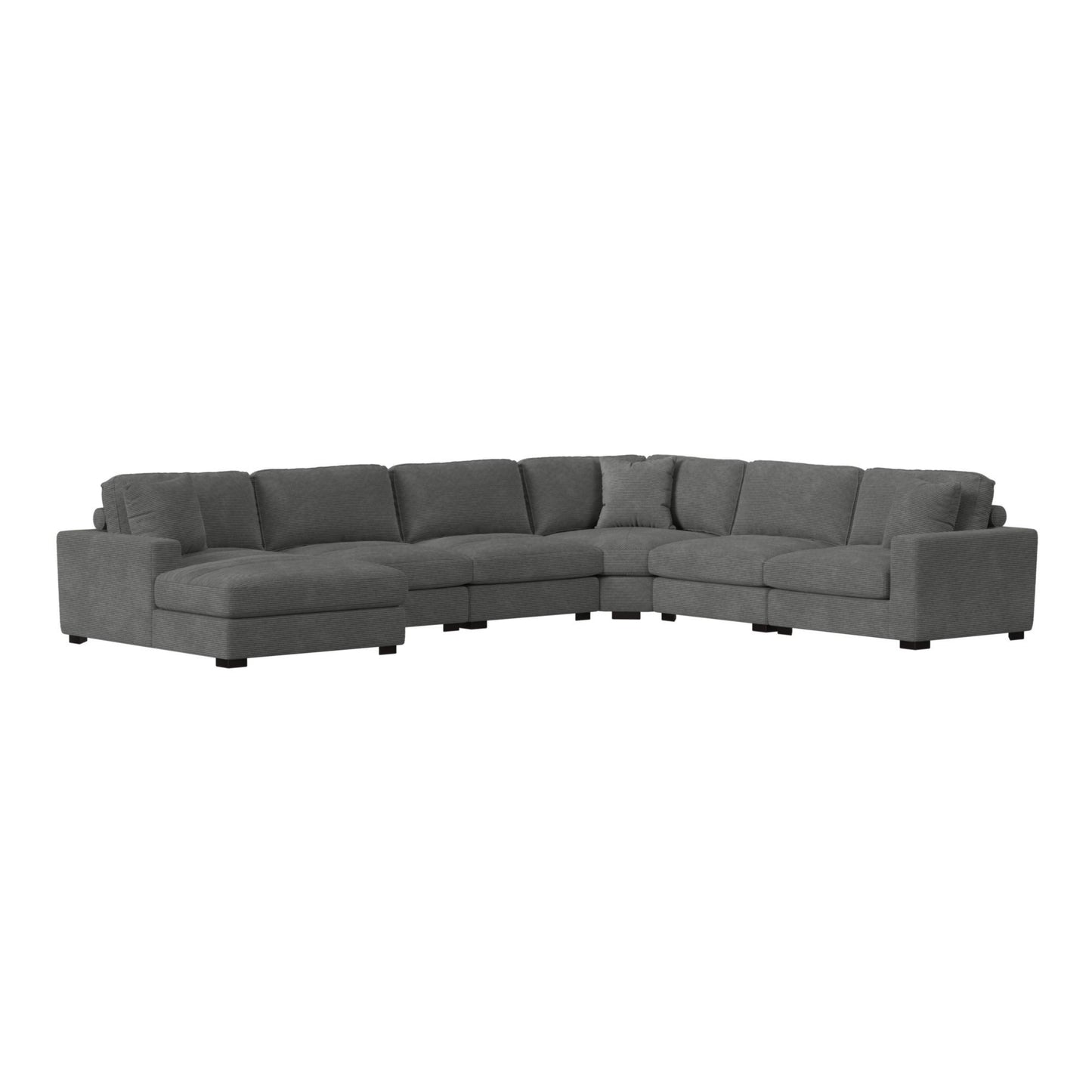 Arizona - Modular LHF Chaise With 1 Pillow 20" - Steno Charcoal