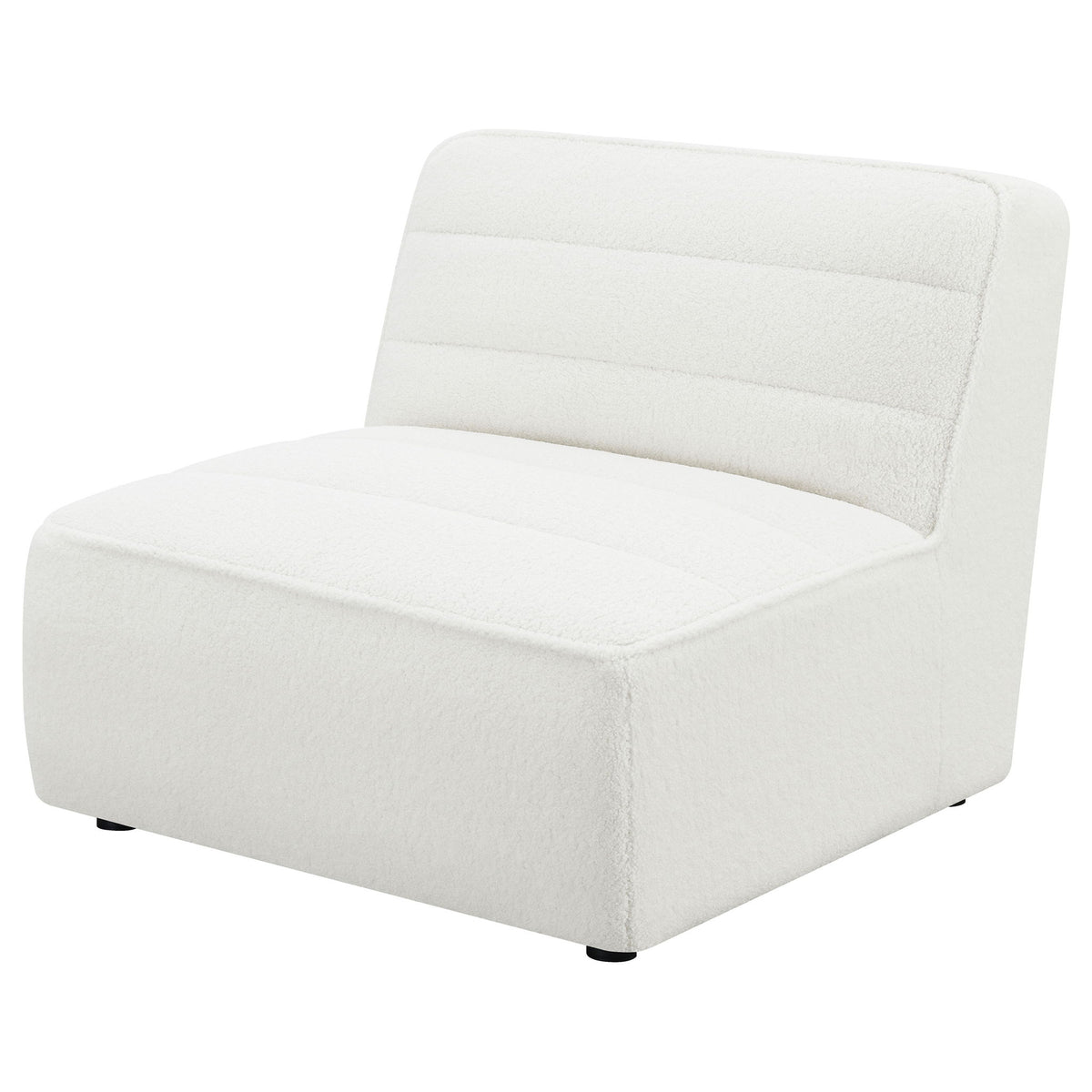 Bonnie - Upholstered Armless Chair With Channel Tufting - Ivory