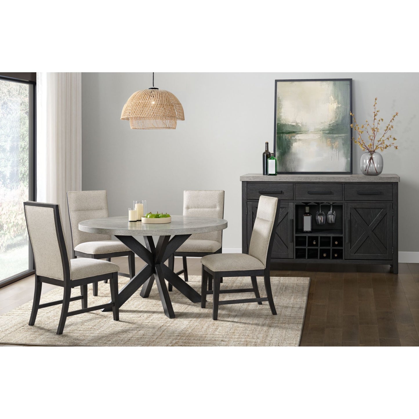Axel - Server - Light Gray / Espresso