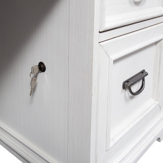 Allyson Park - Desk - Wirebrushed White / Charcoal
