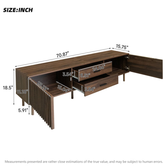 TV Stand For TVs Up To 80", Media Entertainment Center With Ample Storage - Dark Brown