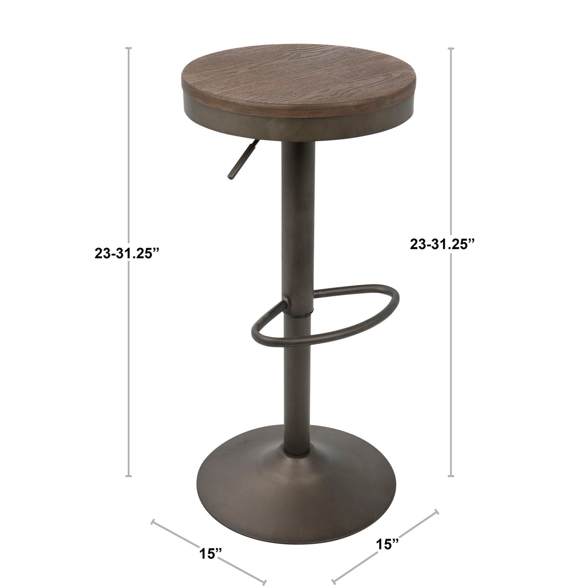 Dakota - Industrial Design Adjustable Barstool (Set of 2)