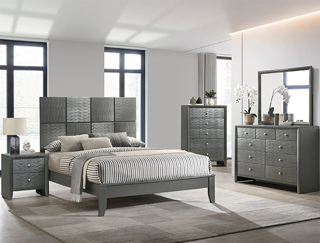 Denker Gunmetal Bedroom Group