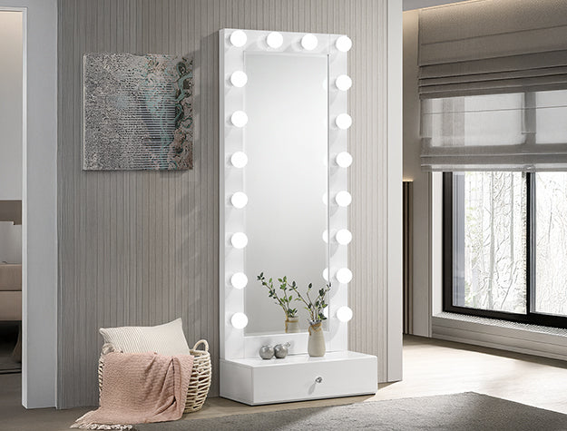 Luxo Tall Lighted Vanity W/Drawer