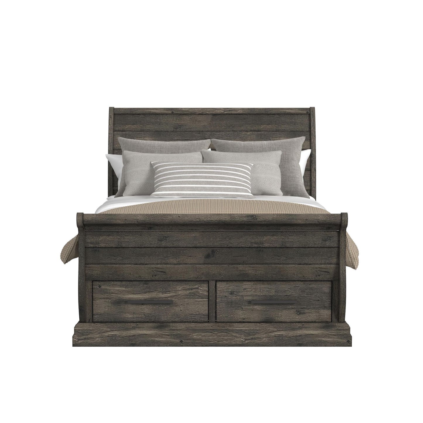 Park Ridge - Queen Sleigh Storage Footboard With Slats - Charcoal