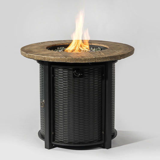 Propane Gas Fire Pit Table, 50000 Btu Round Steel Fire Pit