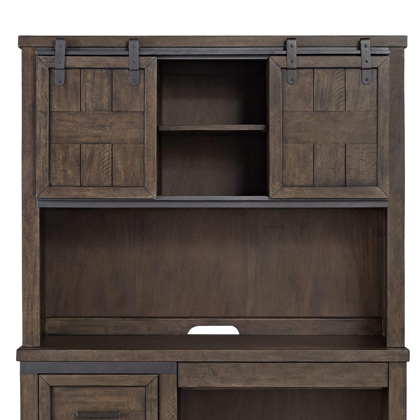 Thornwood Hills - Double Barn Door Hutch - Rock Beaten Brown