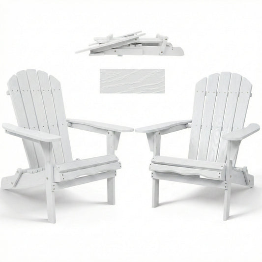 Folding Adirondack Lounge Chair With Embossed Grain Texture