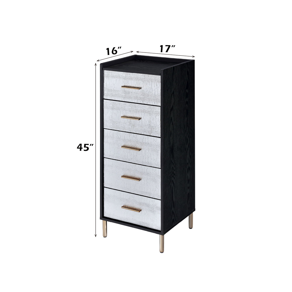 Myles - Jewelry Armoire - Black / Silver