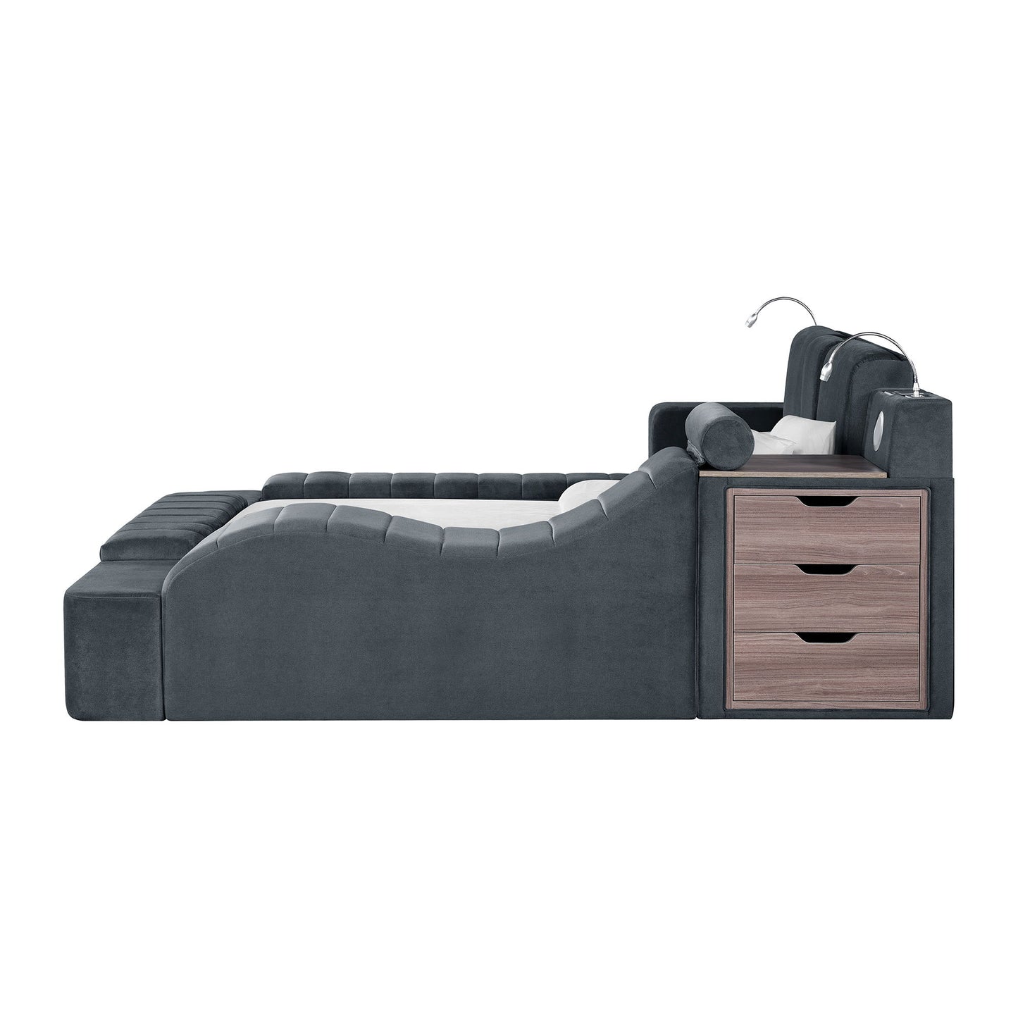 Ottawa - Interchangable Side Storage Bench - Gray Linen