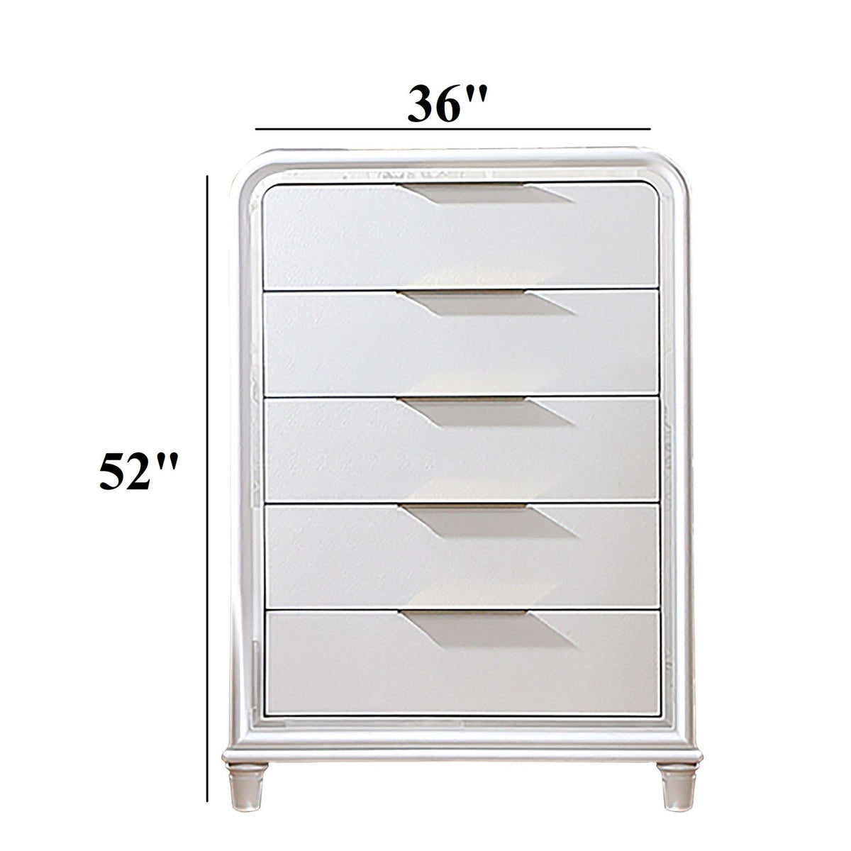 Bedroom Chest With 5 Drawers Storage Furniture - White