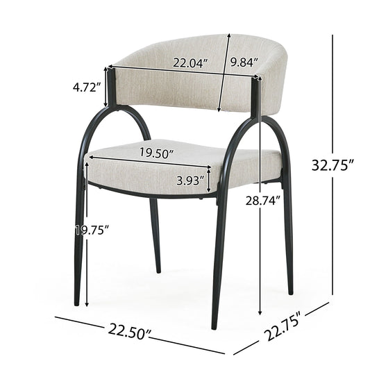 Contemporary Upholstered Dining Chairs With Metal Legs (Set of 2)