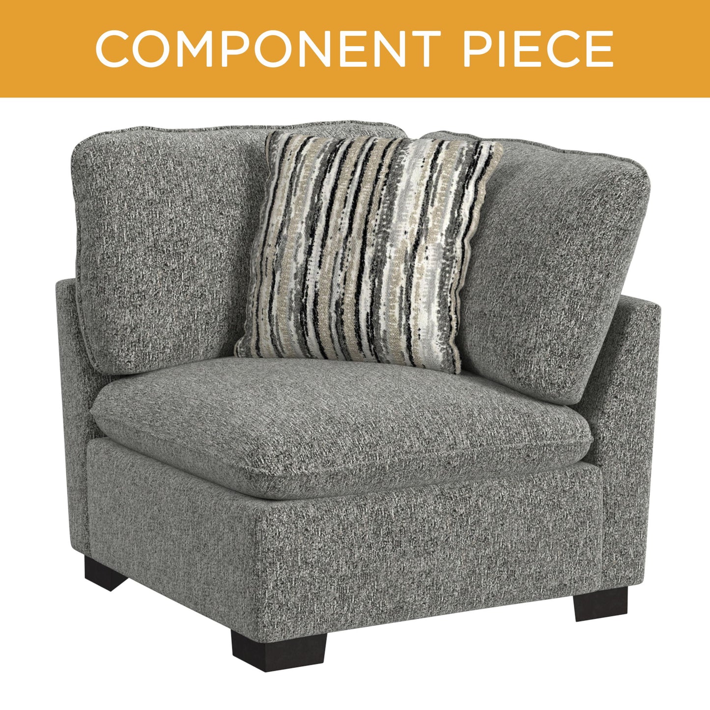 Deville - Modular Corner With 1 Mix Moonlight Pillow - Nova Gray