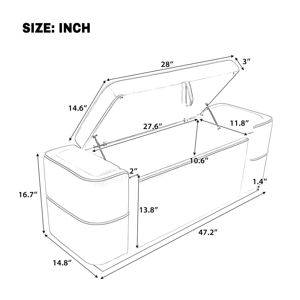 Storage Bench Upholstered Ottoman Bed End Bench With Lift Top Storage