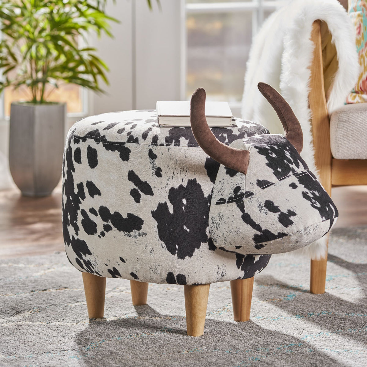 Cow Shaped Ottoman Footstool