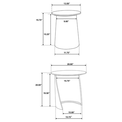 Lionett - 2 Piece Round Nesting Table Set And Round Design - Dark Brown