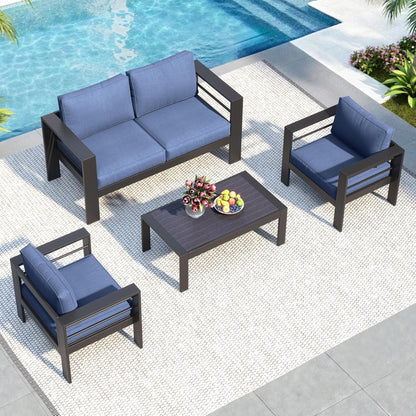 Outdoor Patio Set, All-Weather, Thick Cushions