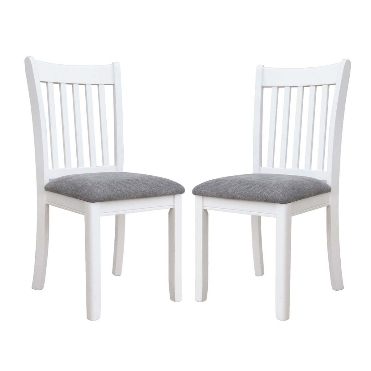 Modern Dining Chair, Wooden Back, Cushion Seats (Set of 2)