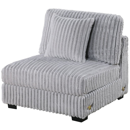 Armless Chair Modular With Pillow Living Room Furniture - Gray / Mink
