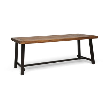Equilibrium - Outdoor Dining Table With Wooden Frame And Slat Top