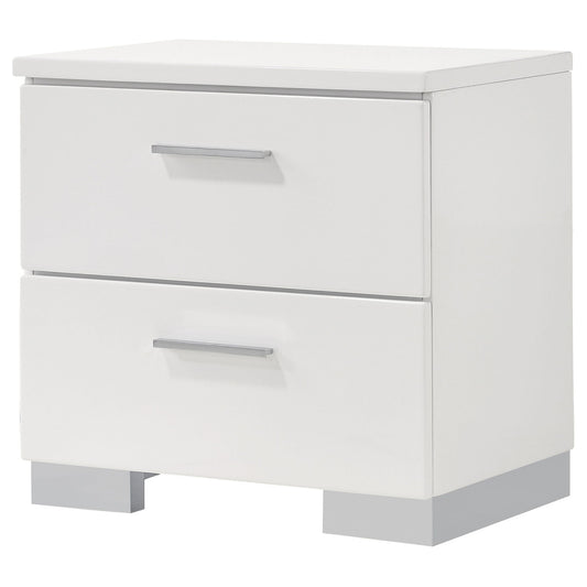 Dulcey - 2 Drawer Nightstand - Gloss White